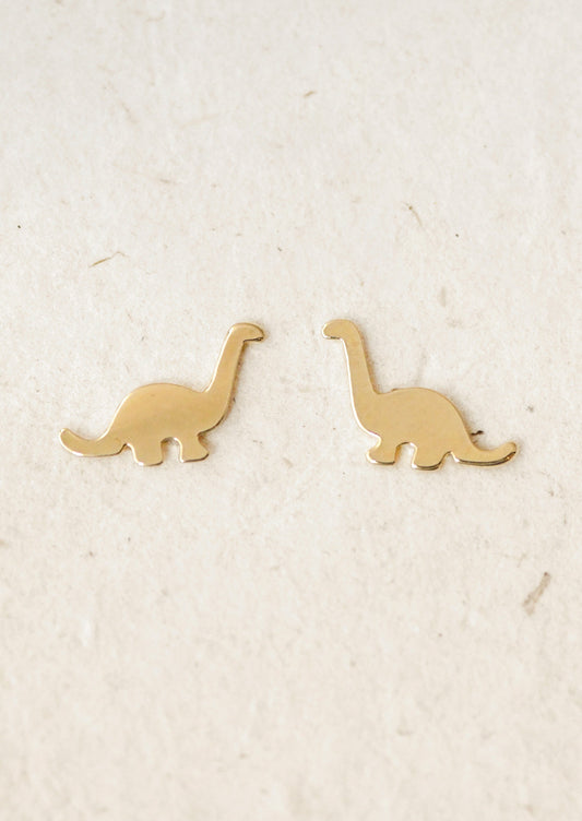 Fashionable gold-filled dinosaur earrings