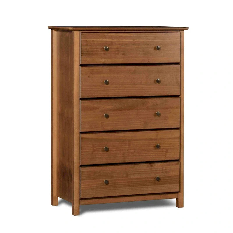 Grain Wood Furniture 5-drawer Solid Wood Chest