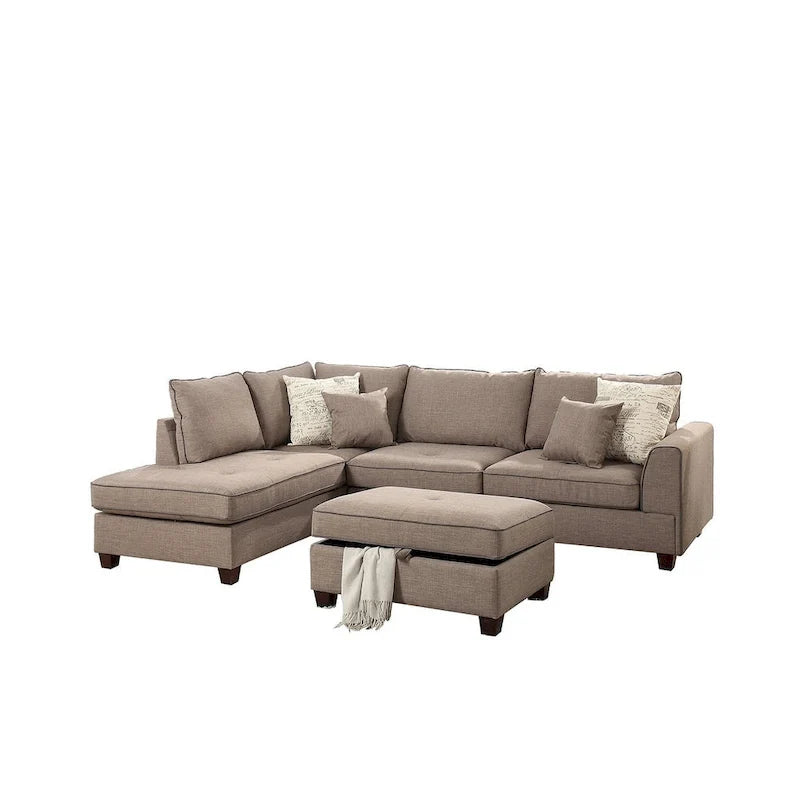 3 Piece Fabric Sectional Sofa