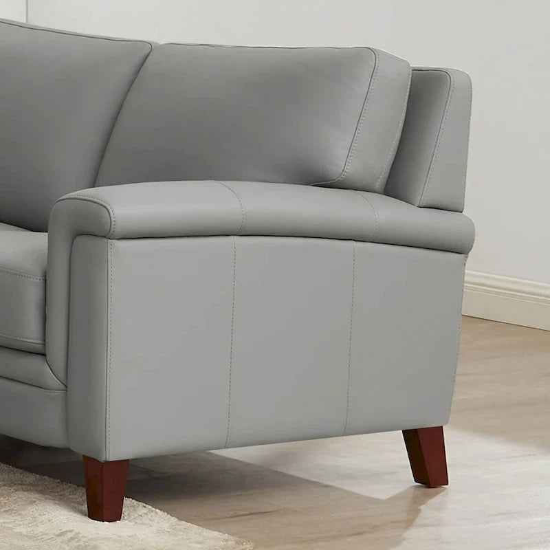 Hydeline Westcott Top Grain Leather Sofa Couch with Memory Foam and Springs
