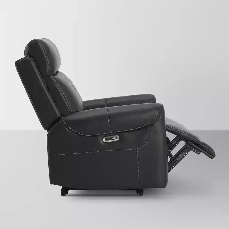 Wall Hugger Power Recliner with USB Ports, Faux Leather, 3 Positions, 350 lbs