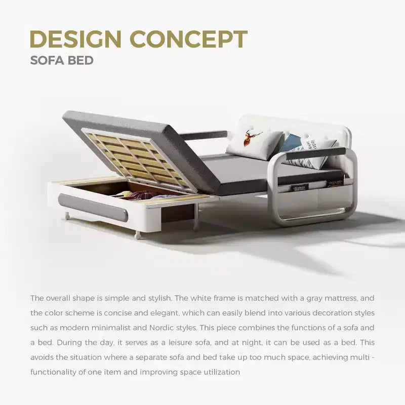 Modern Sofa Bed 62.2" Sleeper Sofa, Folding Mattress Couch