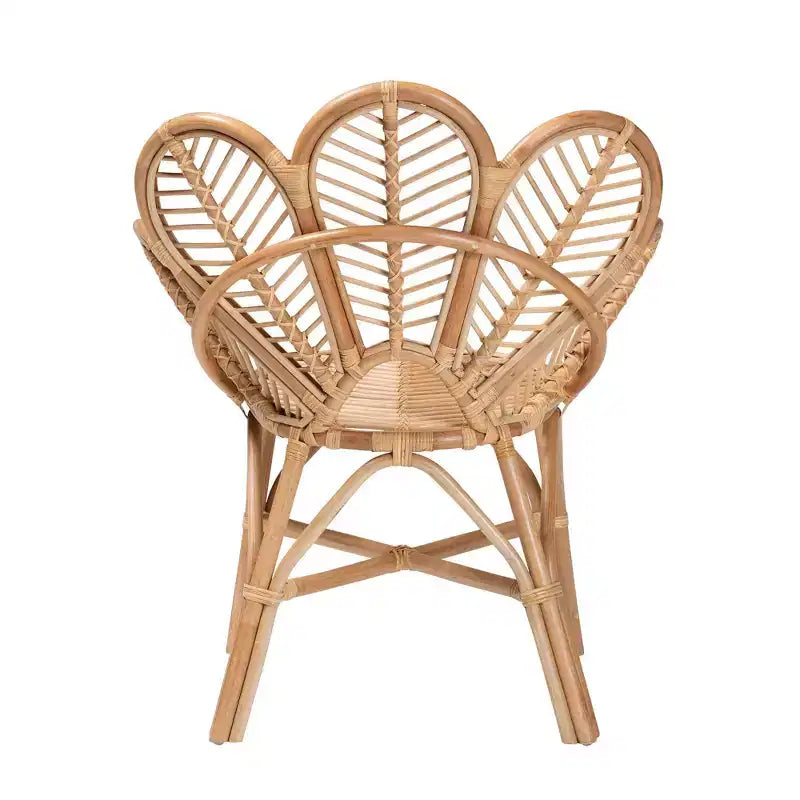 Eliava Natural Rattan Flower Accent Chair Natural Brown: Indoor Wicker, No Assembly Required