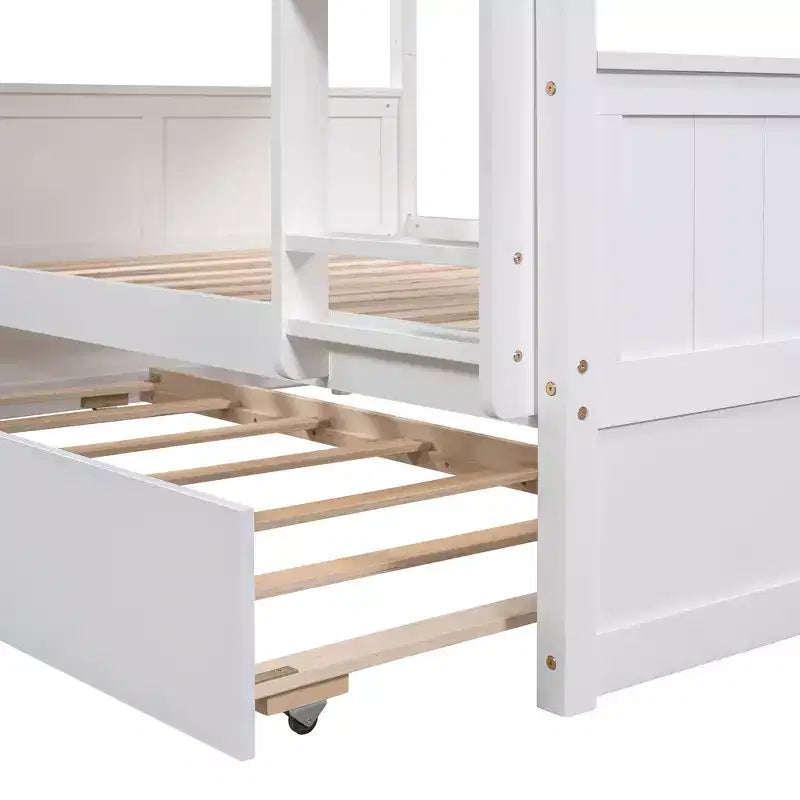 Whisen Full Over Full Wooden Bunk Bed with Twin Size Trundle