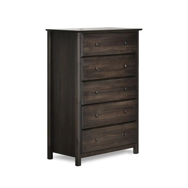 Grain Wood Furniture 5-drawer Solid Wood Chest