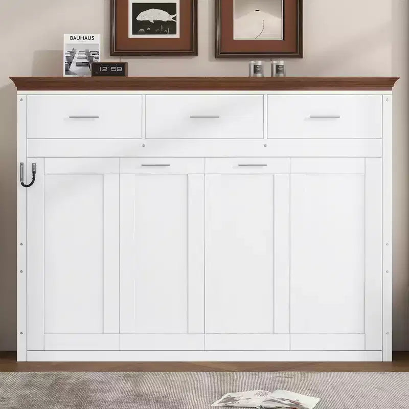 Merax Space-Saving Twin Size Murphy Bed with 3 Drawers White