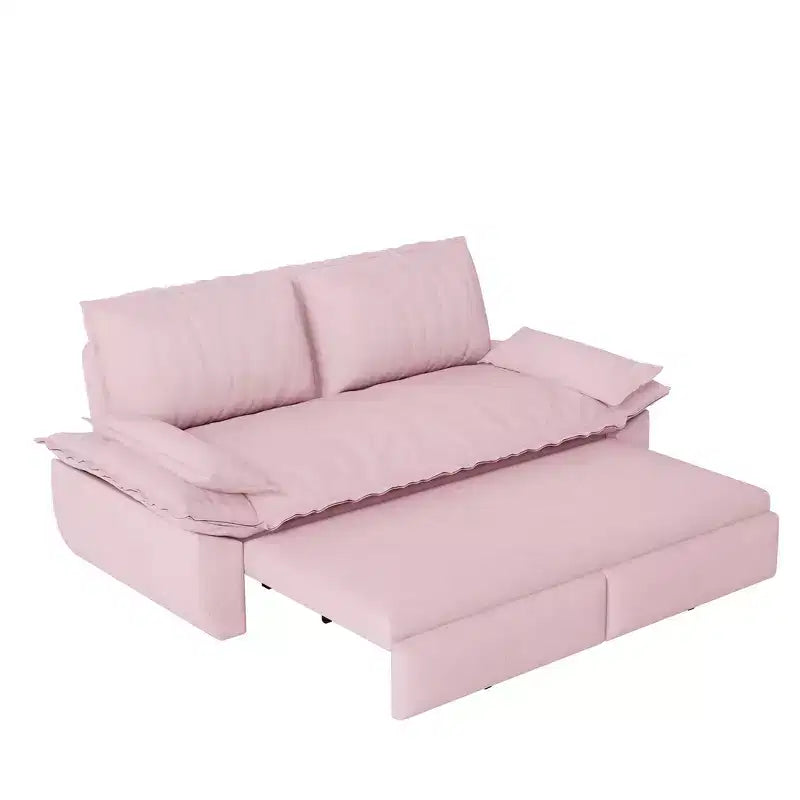 3-in-1 Convertible Queen Sleeper Sofa with Velvet Upholstery