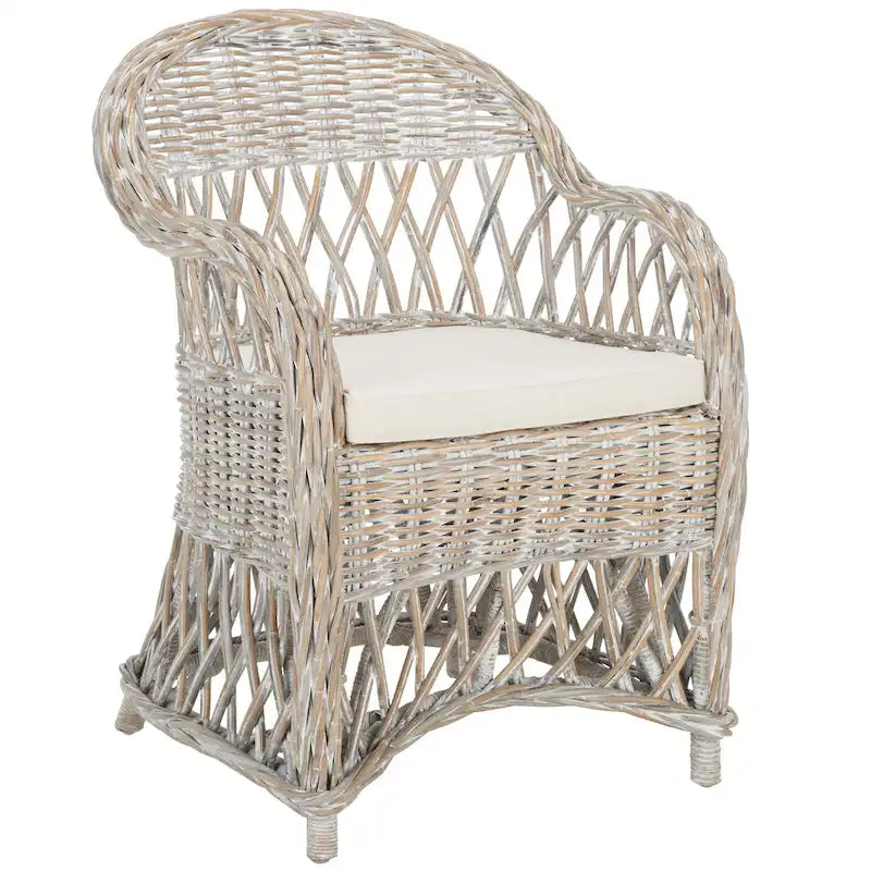 Natural Rattan Club Chair - 25.5 x 26.5 x 35.5 - 26Wx27Dx36H