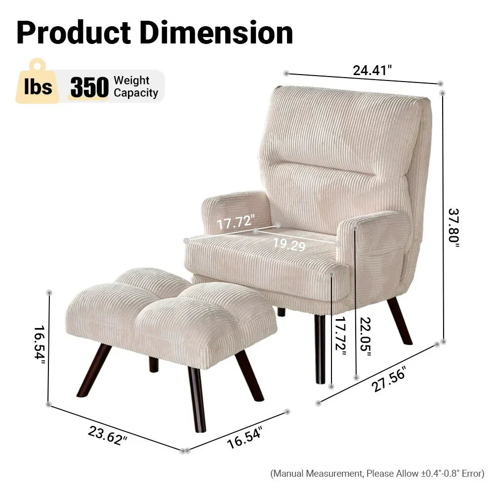 Ajustable Recliner Chair with Ottoman
