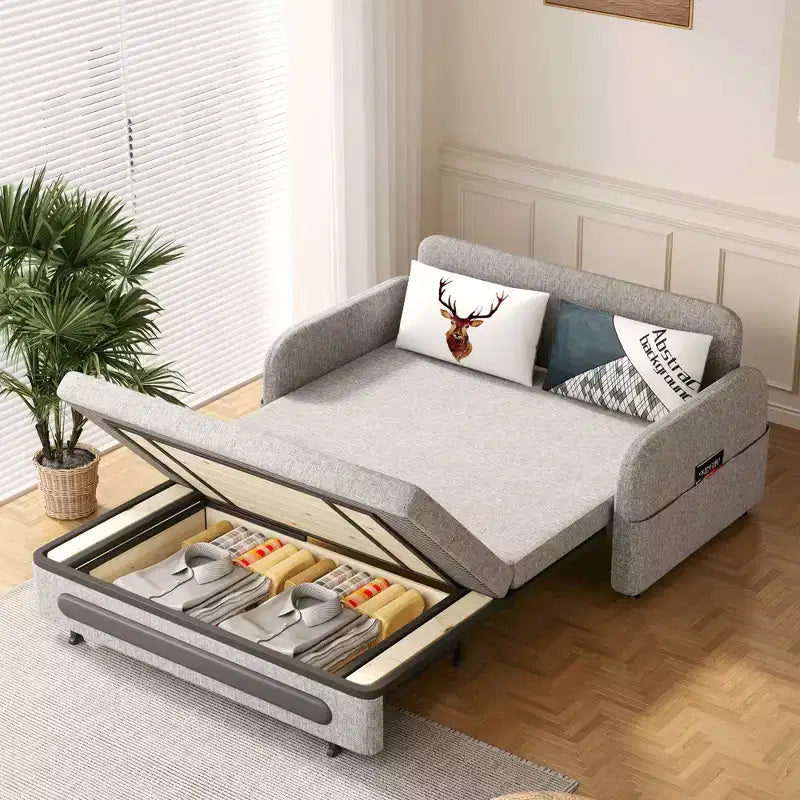 Convertible Sofa Bed 37 to 88.58 Inch with Hidden Storage and Lockable Wheels