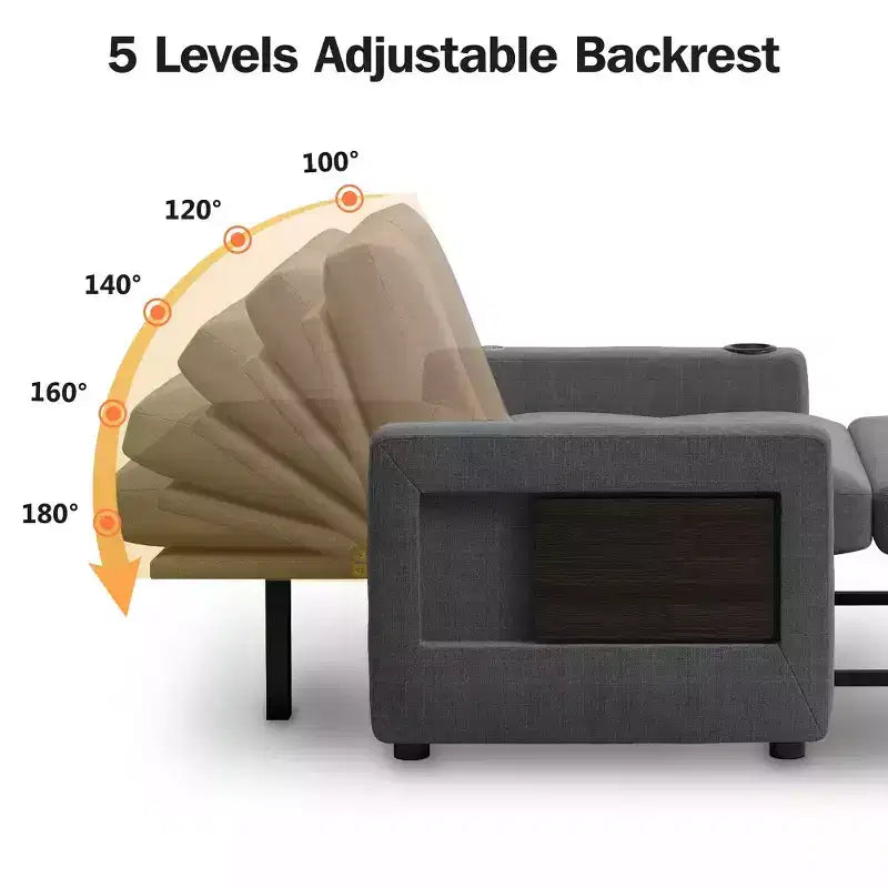 3-in-1 Sleeper Sofa Chair Bed, 42.5 Wide Convertible Pull-Out