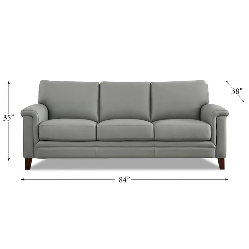 Hydeline Westcott Top Grain Leather Sofa Couch with Memory Foam and Springs