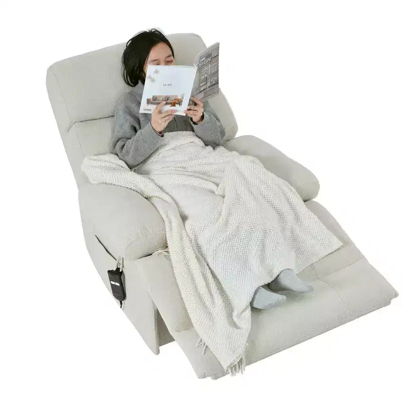 Oversized Power Lift Recliner Chair, Adjustable Reclining Sofa Chair for Elderly, Recliner with Remote Control and Side Pocket