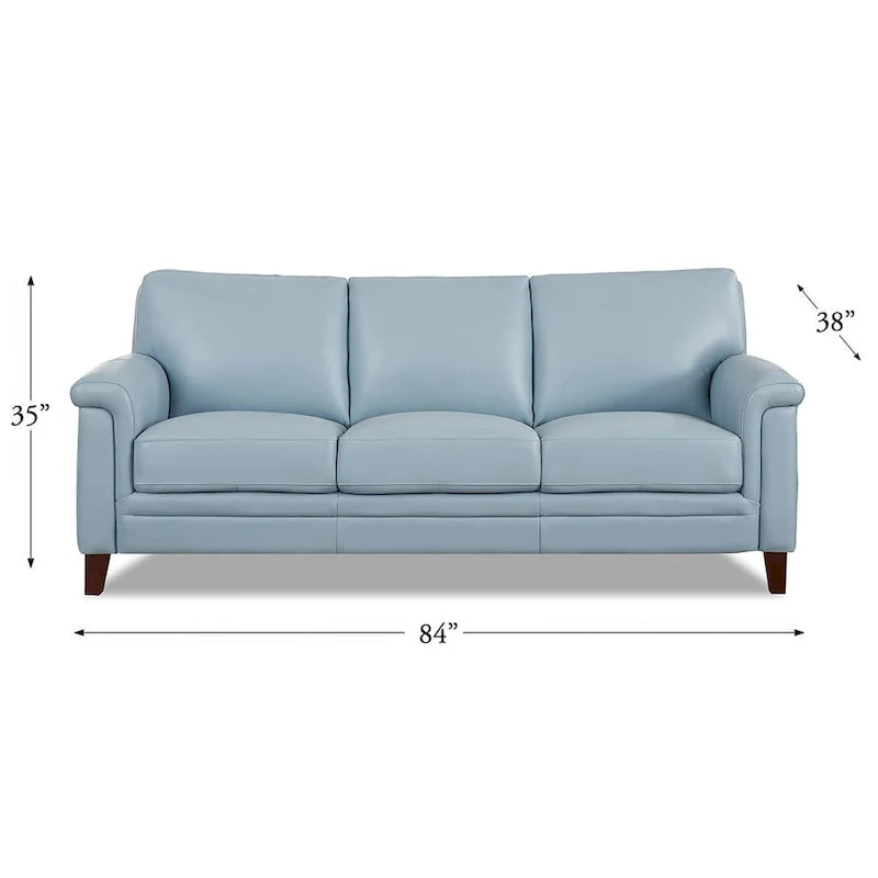 Hydeline Westcott Top Grain Leather Sofa Couch with Memory Foam and Springs