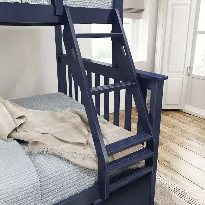 Plank+Beam Solid Wood Twin over Full Bunk Bed with Storage Drawers for Adults/Kids