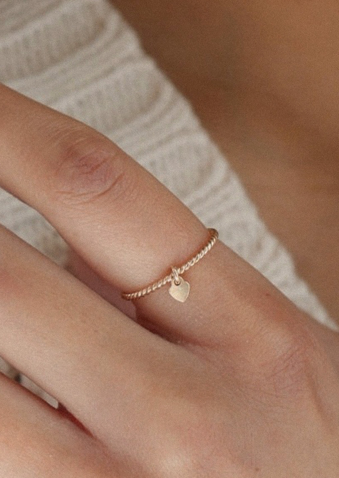 Elegant Open Heart Design Charm Ring