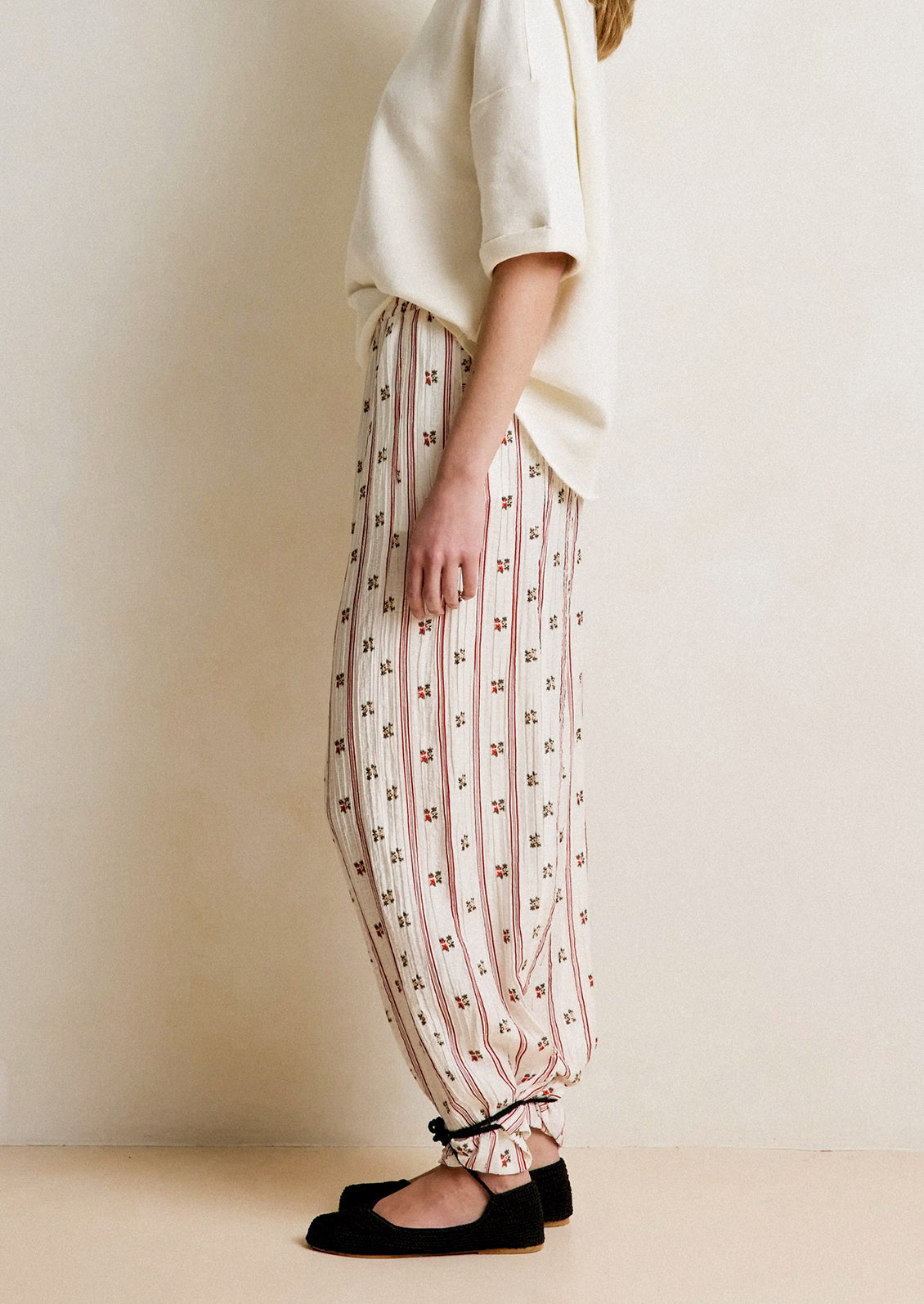 Romantic Floral Print Pants Comfortable Breathable