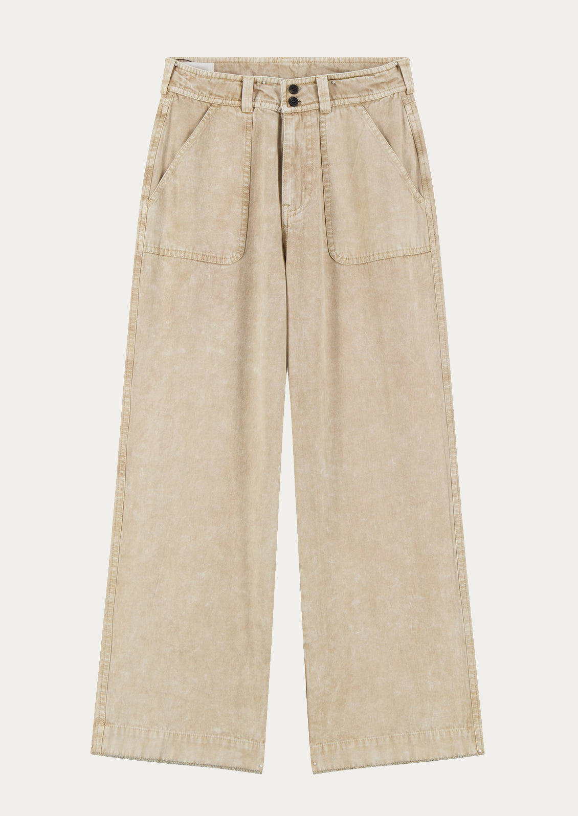 Organic Cotton Trousers with Classic Stonewash Finish