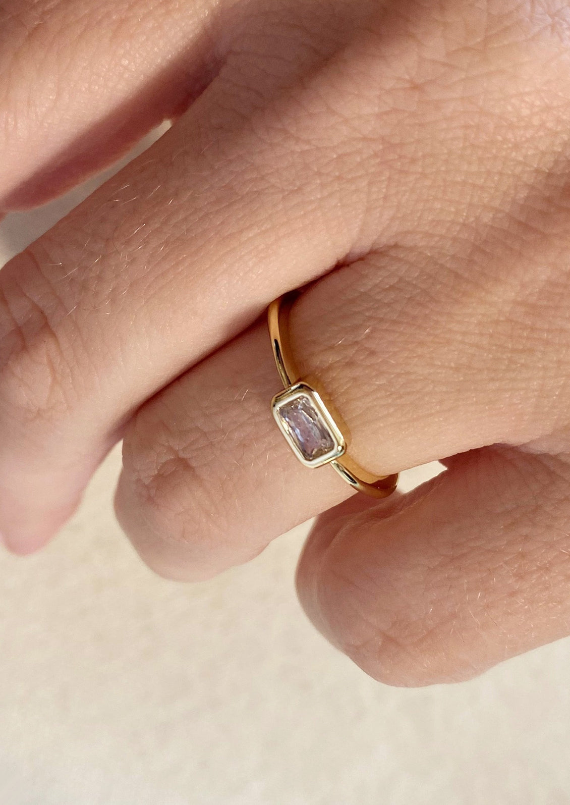 18K Gold Fill Sparkling Cubic Zirconia Ring