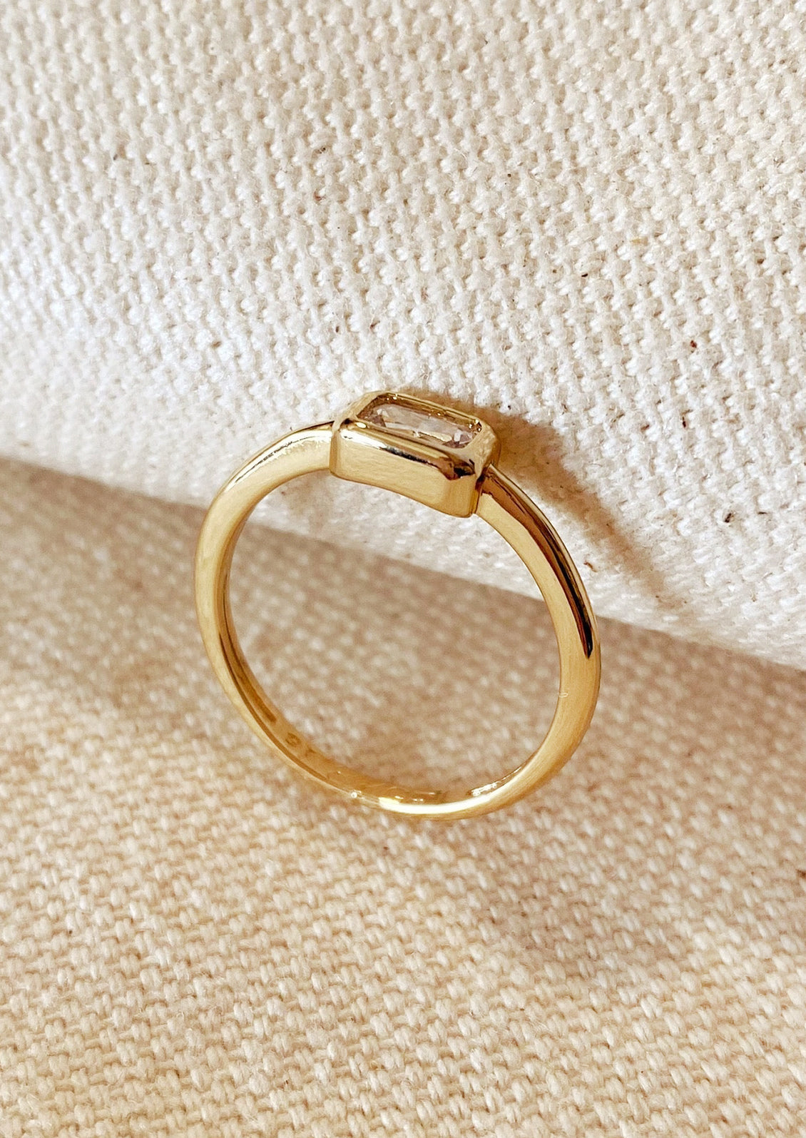 18K Gold Fill Sparkling Cubic Zirconia Ring