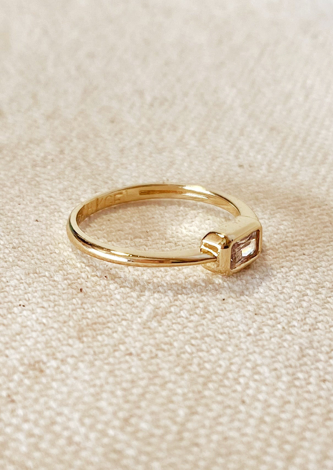 18K Gold Fill Sparkling Cubic Zirconia Ring